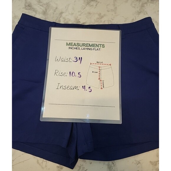 Amazon Essentials Women's 14 Blue Khaki Shorts NWT 34” Waist - Picture 7 of 7